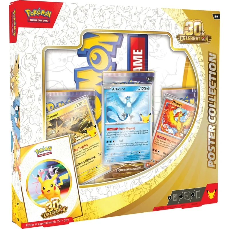 Set Cartas Pokémon 30 Aniversario con póster y cartas especiales