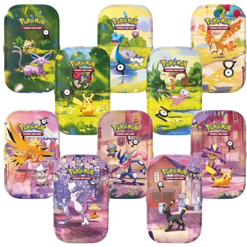 Latas Pokémon TCG 30 Aniversario con ilustraciones de Pikachu y otros Pokémon