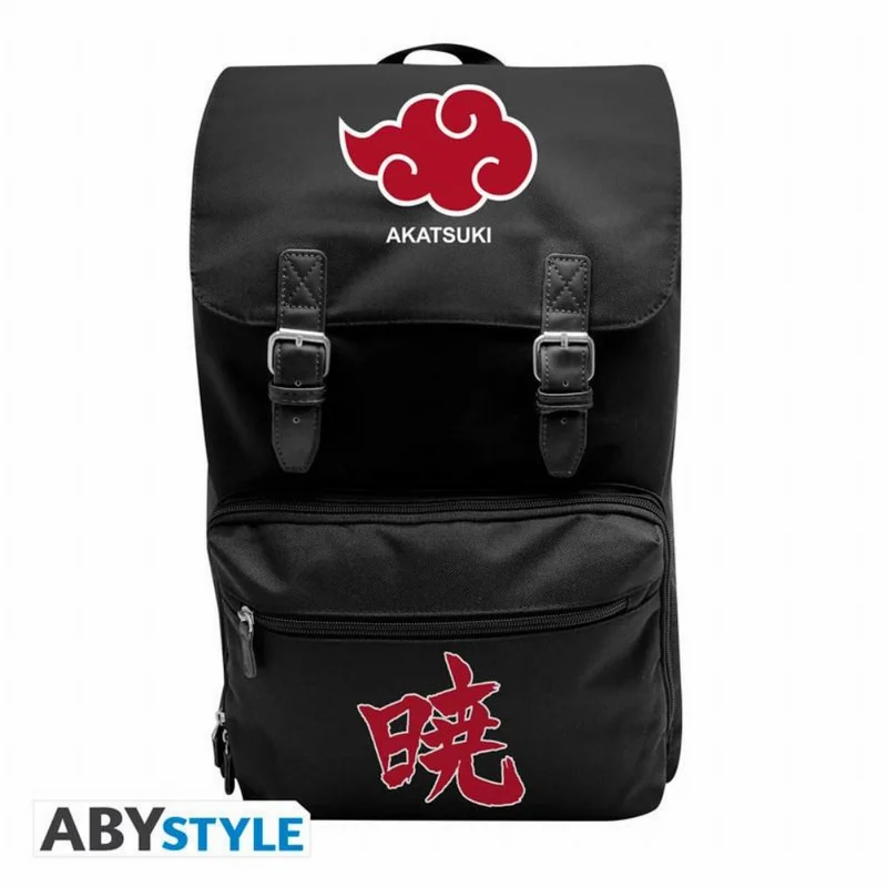 Mochila Akatsuki Naruto Shippuden negra con logo rojo