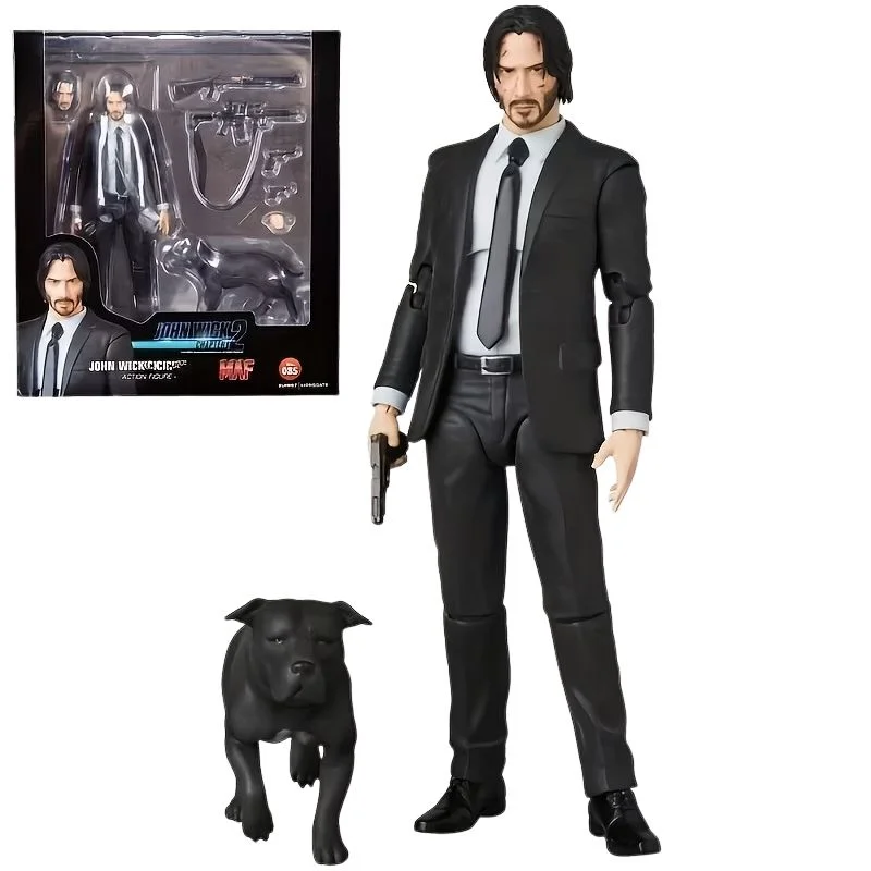 Figura John Wick articulada con perro y accesorios intercambiables