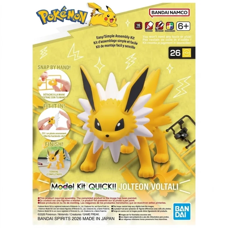 Kit de montaje Jolteon Pokémon Bandai Quick con 26 piezas
