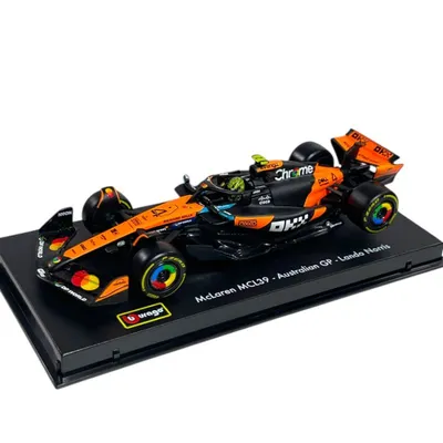 Figura vehículo McLaren MCL39 Lando Norris naranja y negro con base