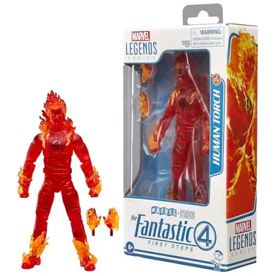 Figura articulada Human Torch Marvel Legends con efectos de fuego