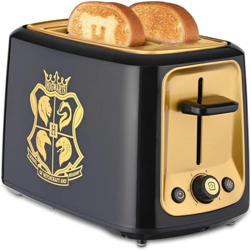 Tostadora Harry Potter con escudo Hogwarts dorado