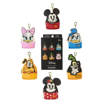 Llavero mini mochila Disney Loungefly con Mickey Mouse, Minnie y Pato Donald