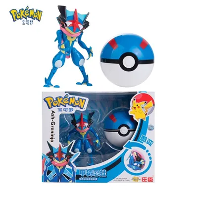 Figura Ash Greninja azul con Poké Ball — Pokémon