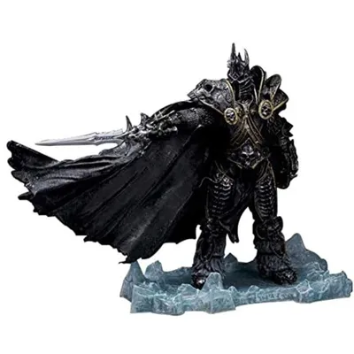 Estatuilla The Lich King Arthas World of Warcraft con armadura negra y base de hielo