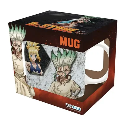 Taza Dr. Stone con personajes del Reino Científico vs Imperio Tsukasa