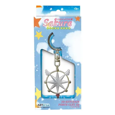 Llavero 3D brújula mágica Sakura Card Captor con detalles plateados