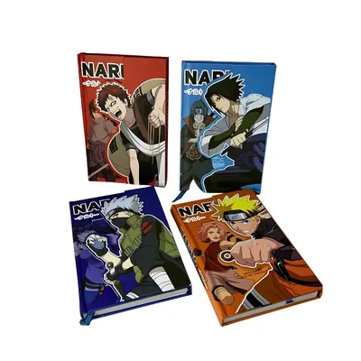 Agenda Naruto Shippuden con cuatro portadas de personajes principales