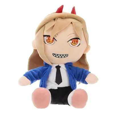 Peluche Power Chainsaw Man con uniforme azul y corbata