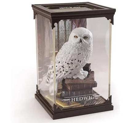 Figura coleccionable de Hedwig en vitrina Harry Potter