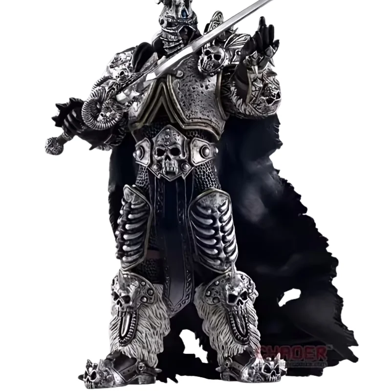 Figura Rey Exánime Arthas Menethil con armadura de hueso y dragón — World of Warcraft