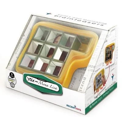 Juego de habilidad You and Mona Lisa con marco amarillo y cuadrícula deslizable