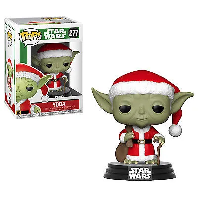 Funko POP Yoda vestido de Santa Claus con gorro navideño rojo