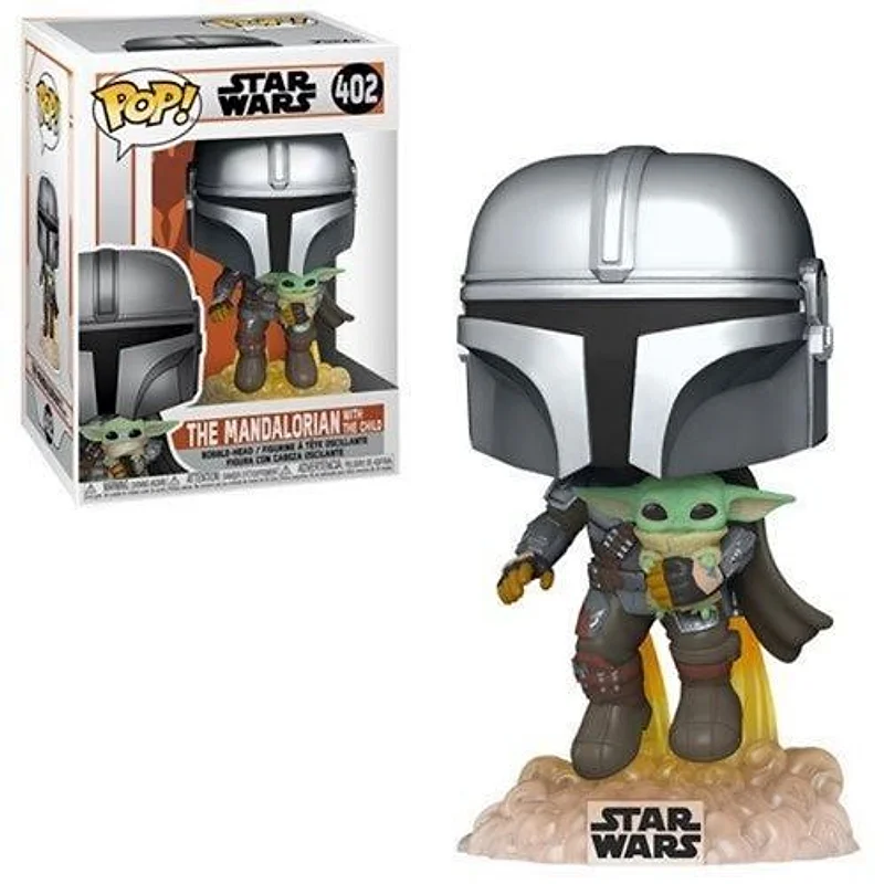 Funko POP El Mandaloriano volando con Grogu — Star Wars