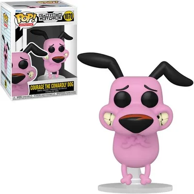 Funko Pop Coraje el Perro Cobarde rosa con orejas negras