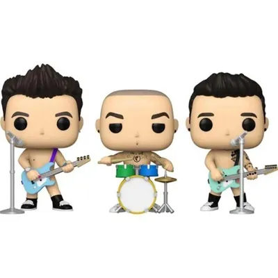Set de 3 Funkos Pop Blink-182 músicos con guitarras y batería