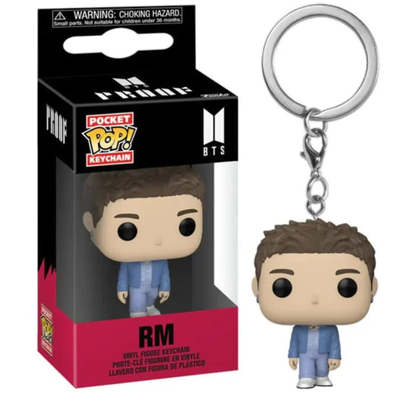 Llavero Funko Pop RM de BTS en caja de presentación