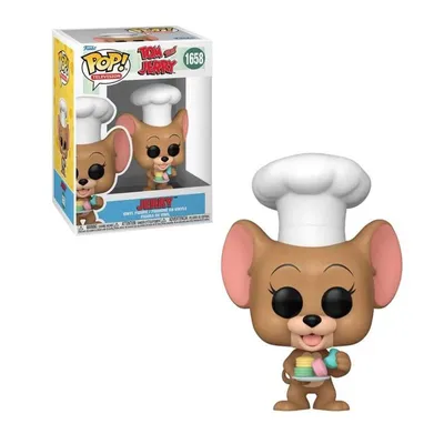 Funko Pop Jerry con gorro de chef y macarrón — Tom y Jerry