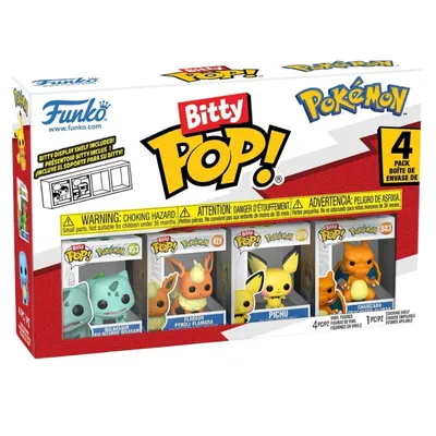 Pack 4 Funkos Pokémon Pikachu Bulbasaur Charmander Charmeleon
