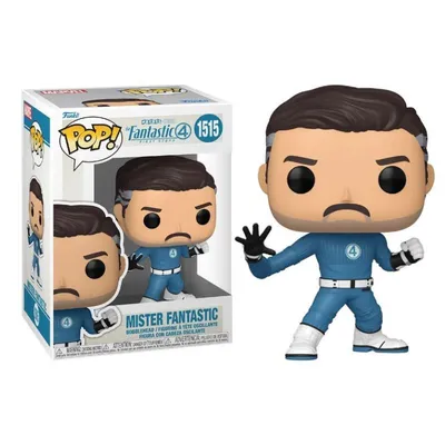 Funko Pop Mister Fantastic Cuatro Fantásticos con traje azul