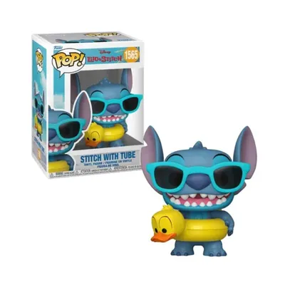 Funko Pop Stitch con gafas de sol y tubo amarillo — Lilo & Stitch