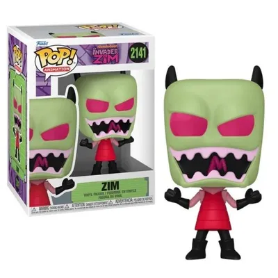 Funko Pop Zim con cabeza verde y expresión malévola - Invader Zim