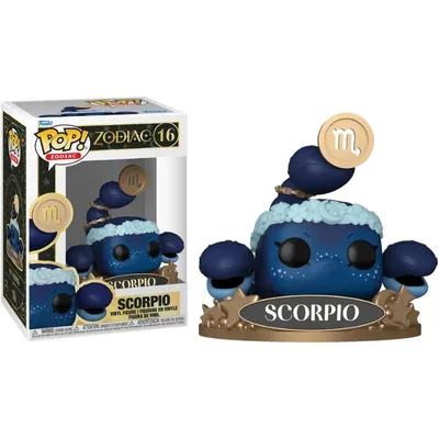 Funko Pop Escorpio Zodíaco #16 con símbolo zodiacal dorado