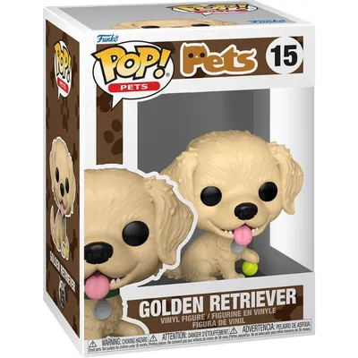 Funko Pop Golden Retriever con lengua rosa y pelota