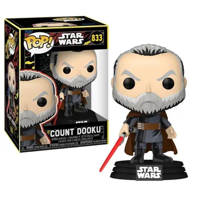 Funko Pop Count Dooku retro Star Wars con sable láser rojo