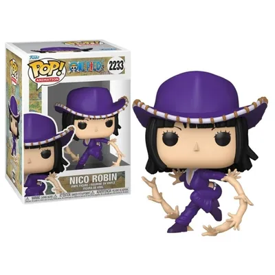 Funko Pop Nico Robin One Piece con sombrero púrpura