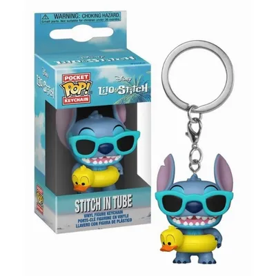 Llavero Funko Pop Stitch con gafas de sol y flotador amarillo Lilo & Stitch