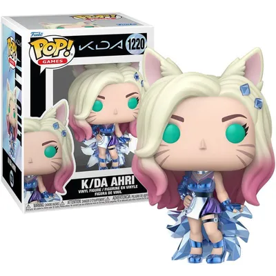 Funko Pop K/DA Ahri de League of Legends con cabello blanco y outfit azul