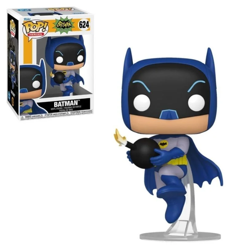 Funko Pop Batman '66 con bomba, traje azul y capa