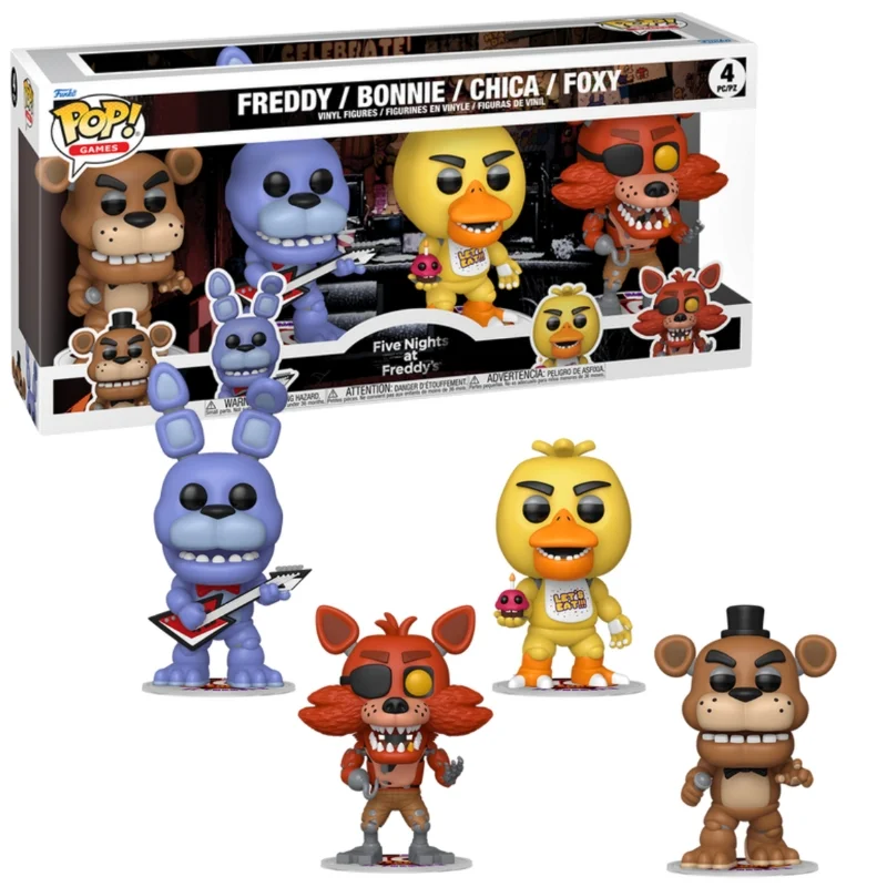 Pack 4 Funkos Five Nights at Freddy's con Freddy, Bonnie, Chica y Foxy