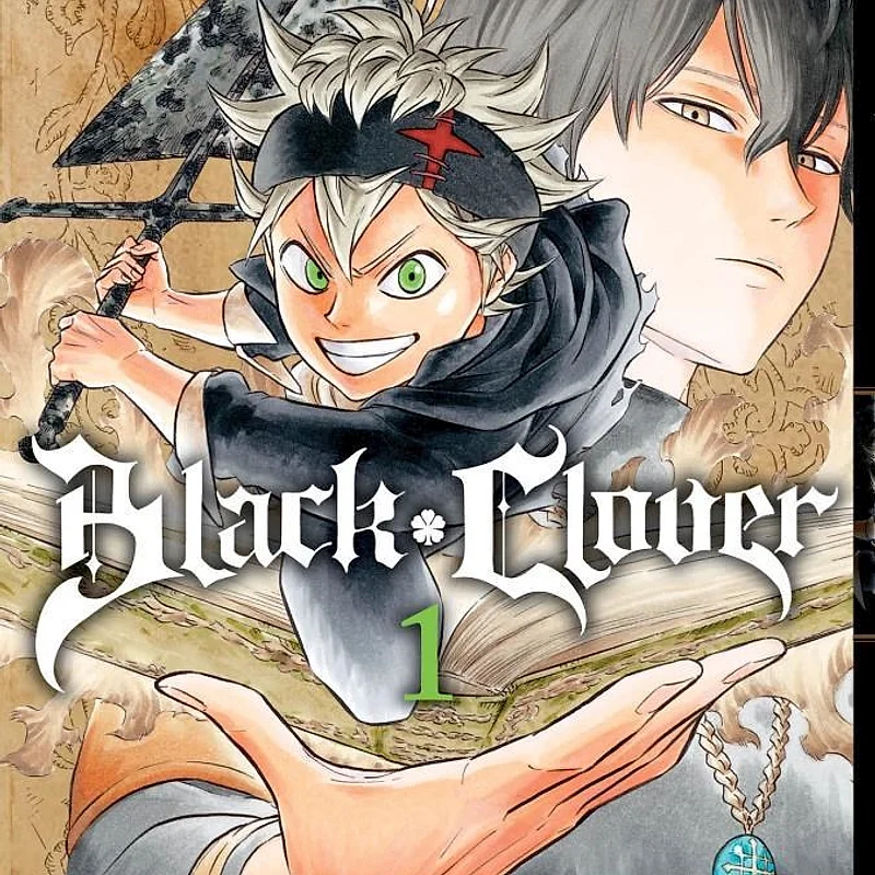 Manga Black Clover tomo 1 con Asta y personajes principales