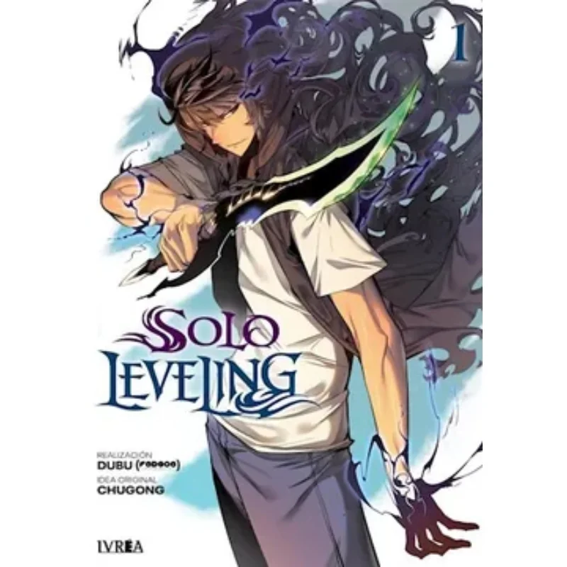 Manga Solo Leveling Tomo 1 con ilustración del protagonista Sung Jinwoo