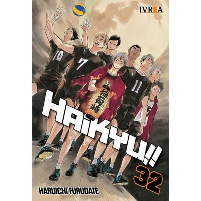 Portada Manga Haikyu!! Tomo 32 con equipo voleibol Karasuno