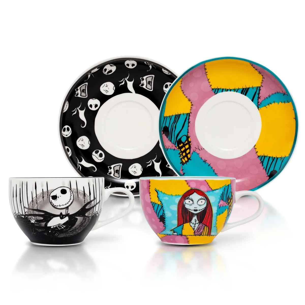Juego de Tazas Cerámica Jack y Sally — Pesadilla Antes de Navidad (Pedido Exclusivo · entrega 2 a 3 semanas)
