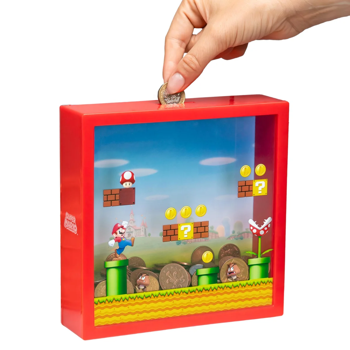 Alcancía Arcade Super Mario Bros con Moneda (Pedido Exclusivo · entrega 2 a 3 semanas)