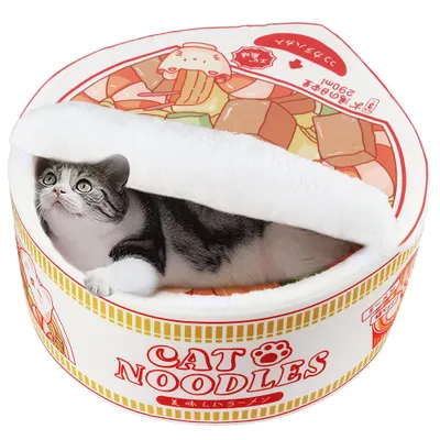 Cama Gato Fideos Ramen Diseño Asiático (Pedido Exclusivo · entrega 2 a 3 semanas)