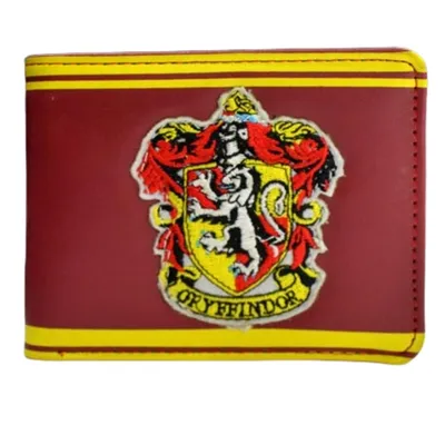 Billetera Gryffindor roja y dorada con escudo de Harry Potter