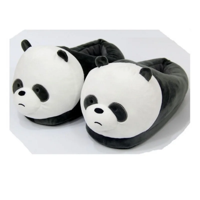 Pantuflas panda Escandalosos blancas y negras