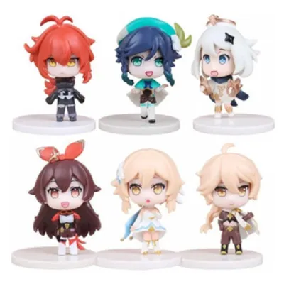 Set de 6 figuras chibi Genshin Impact personajes anime