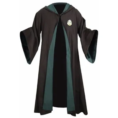 Capa Slytherin Harry Potter verde y negra con capucha