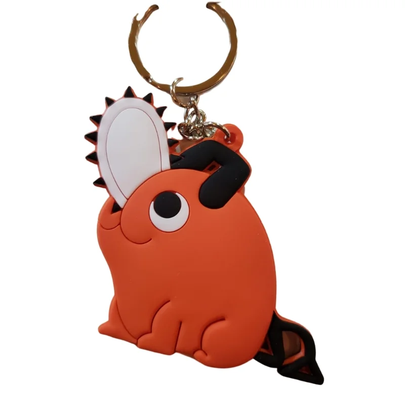 Llavero Pochita Chainsaw Man en goma roja