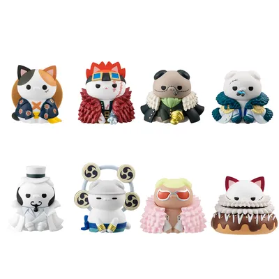 Set de 8 figuras de gatos One Piece Anime con diferentes diseños