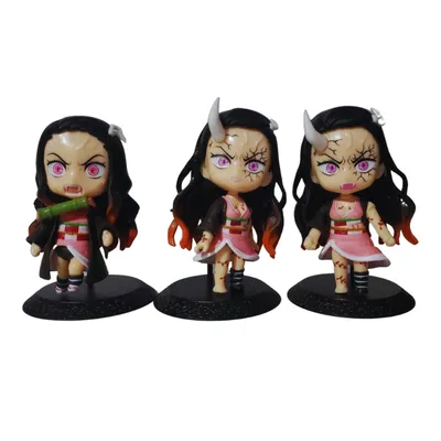Set 3 figuras chibi de Nezuko — Kimetsu no Yaiba