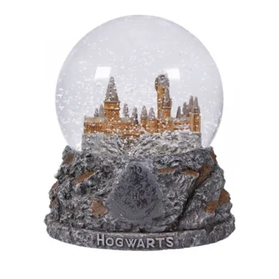 Bola de nieve Hogwarts con castillo y base de piedra